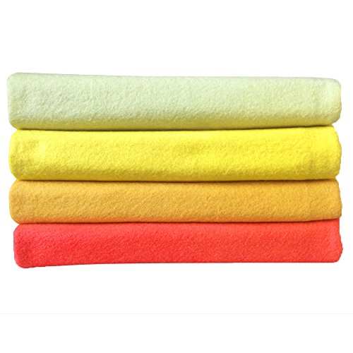 Image of 4pcs Thick 1.4mm Soft Felt Fabric Sheet Assorted Color Felt Pack DIY Craft Sewing Squares Nonwoven Patchwork (92x90cm Yellow)