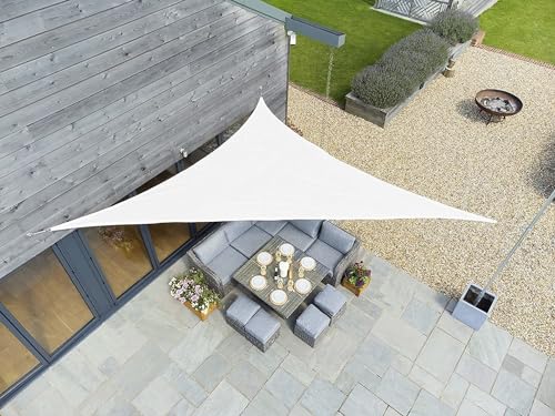 Image of Sun Shade Sail, 98% Sun & UV Rays Blockage 160 GSM Cloths with 1.5 m Nylon Rope Included for Each of The Corners | Multipurpose Uses Home, Garden, Lawn & Outdoor (13ft x13ft x19ft)