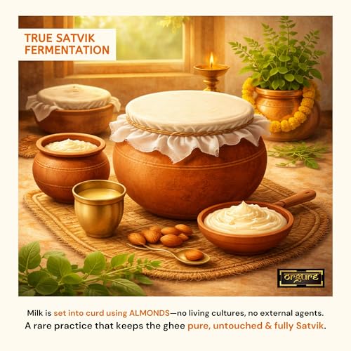Image of Orgure A2 Satvik Ghee (Sodh Process) - Handcrafted in Low Heat by Single Maker | Bilona Hand Churned | Jainism Inspired | Made with Care, Devotion & Hygiene | MSME Award Winner | 100ml Glass Jar