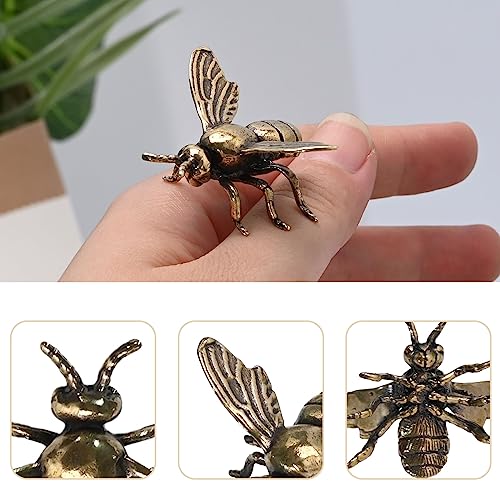 Anxingo Figura de Abeja de Latón Vintage 3 pzas miniatura 4