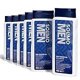 Dermatológicamente probad Marca Amazon - Solimo Gel de ducha para hombre con aceite de almendra- Paquete de 6 (6 Botellas x 400 ml)