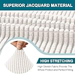 Turquoize 3 Piece T Cushion Sofa Slipcovers Stretch Couch Cover Furniture Covers with 2 Individual T Cushion Covers, Machine Washable (2 Cushion Sofa, Ivory) - Image 5