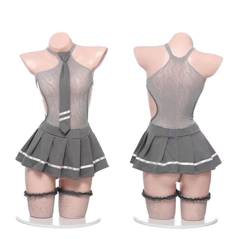 Image of GirlFriend Lingerie One Piece Nurse Deep V Neck Teddy Princess Lingerie Set - Fairytale Nurse Bikini Set for women wife