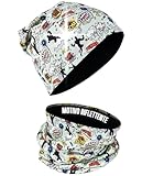 HECKBO set berretto e sciarpa ad anello invernale 360° riflettore per bambini - supereroe - fodera in pile - 2-6 anni - 95% cotone