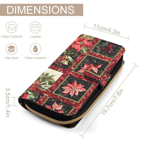 Cardinal Birds Christmas Tree Ball Stylish Leather Wallet Womens Mens Slim Purse Secure Card Holder Durable Bifold Clutch Handbag2