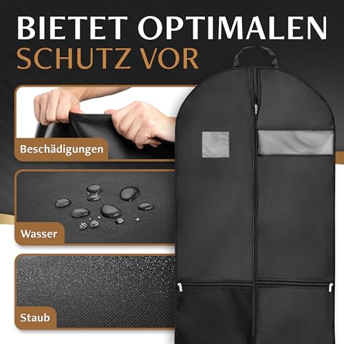 Bruce.® Großer Kleidersack 120 x 60 x 12 cm – Atmungsaktive Kleiderhülle für 4–6 Teile wie Anzug, Kleid & Jacke – 120 GSM Materialstärke – Ideal für Reisen & Aufbewahrung - Kleidersäcke herren