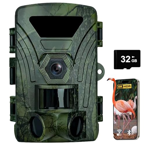YOVOCA Fototrappola 8K, Fototrappole Infrarossi Invisibili WiFI 60MP, 120° WiFi Fotocamera Caccia...