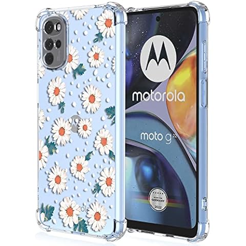 XINYEXIN Case for Motorola Moto G22, Painting Flower Pattern Clear Case Soft TPU Silicone Case Slim Shockproof Bumper Girl Women Phone Cover - Daisy Cover