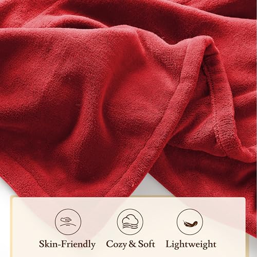 BRILLIO Electric Heated Blanket 72"×84" Full Size, Snuggly Microplush for Bed, Office, Study - 4 Heat Settings & 10H Auto-Off for Safe Overnight Use, Fast Heating, Housewarming Gifts- Red - image 6