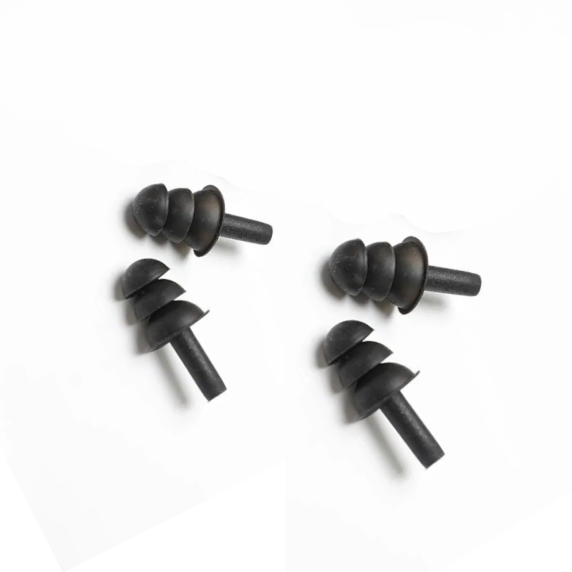 Silicone Ear Plugs, Black, Triple Flange Design, Noise Reduction, Pack of 4-image-11