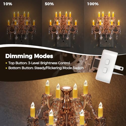 Image of Briignite Chandelier Night Light Plug in, LED Night Lights Plug into Wall with Dusk to Dawn Light Sensor, Dimmable Nightlight Plug in, 3000K Soft White for Bathroom Bedroom Hallway Kitchen, 2 Pack