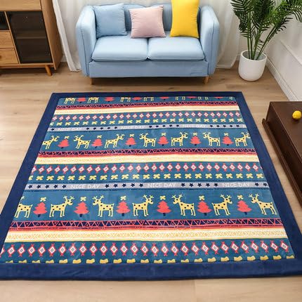 Dmkjdzsw Coral Velvet Play Mat,Yoga Mat Exercise PadsAnti Slip Floor Carpet, For Bedroom, Classroom Soft Indoor Modern Area Rugs -F-100 * 150cm