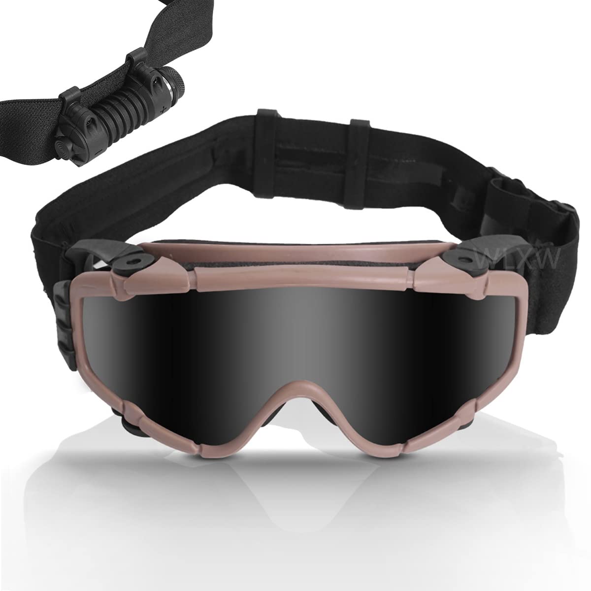 WLXW Lunettes Anti-Buée Airsoft avec Ventilateur Anti-Poussière Réglable Extérieur Tactique Paintball BB Ball Lunettes De Sécurité Lunettes avec 2 Lentilles