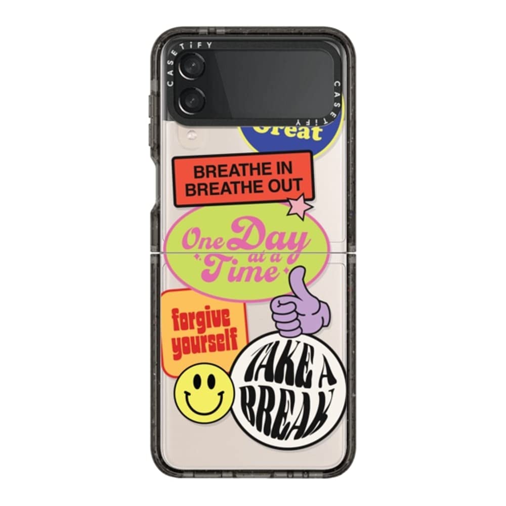 Coque Samsung Z Flip 4 CASETiFY Doing Great Noir rigide