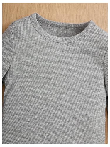 SweatyRocks Girl's 3 Pack T Shirts Crewneck Long Sleeve Ribbed Knit Casual Tee Tops4