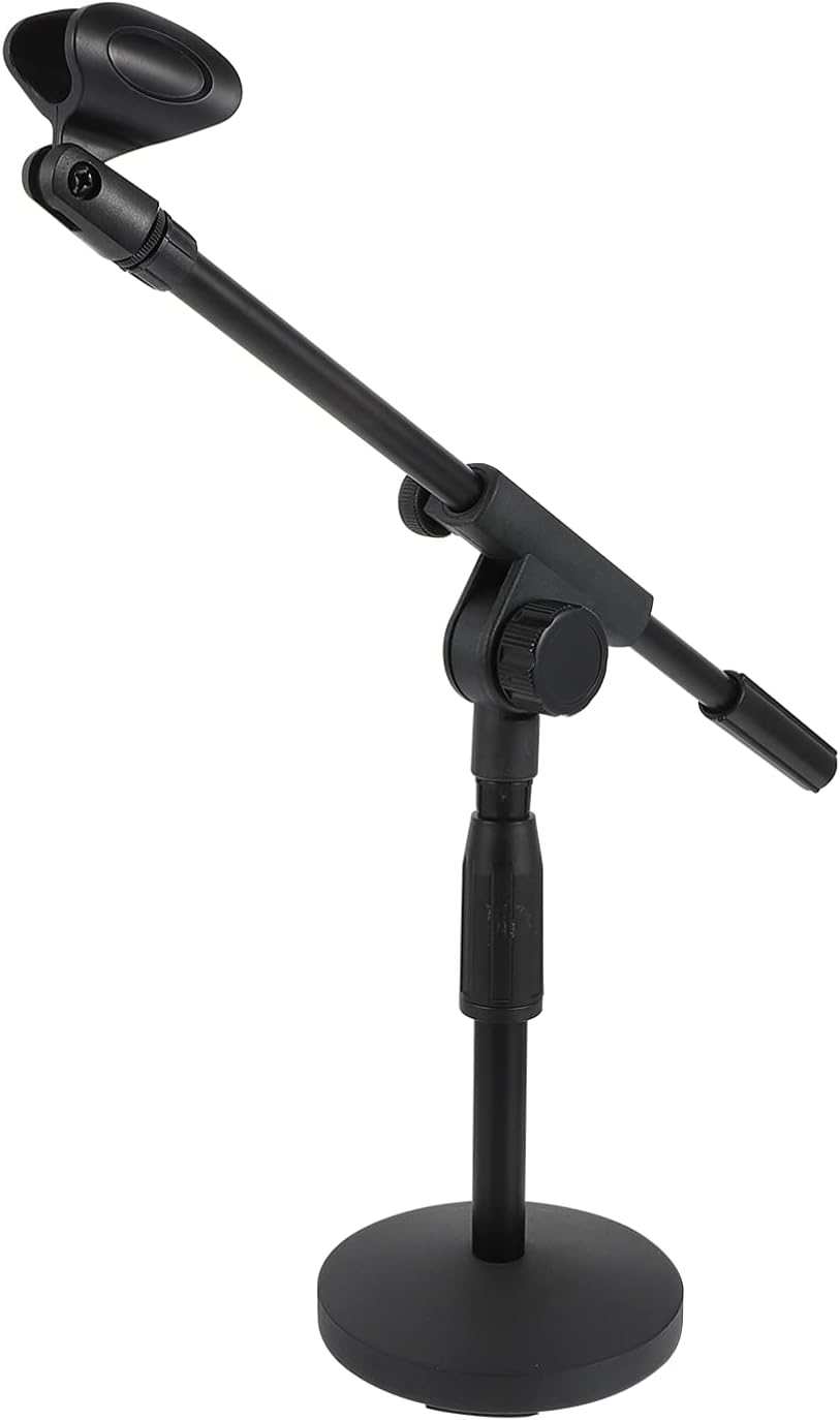 Milisten 1pc Desktop Mic Stand Arm Sturdy Table Microphone Holder Compact Base for Stability for Streaming and Conference Use