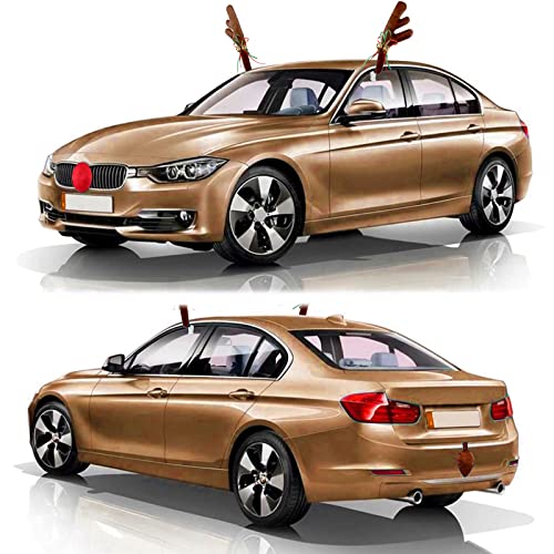 Amzeeniu Corna Renna per Auto,4pcs Decorazione