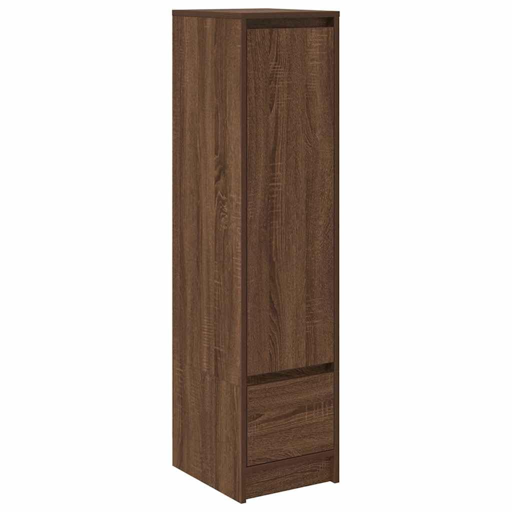 vidaXL Highboard Brown Oak 29.5x34x119.5 cm Engineered Wood, cabinet, side cabinet, tall storage cabinet, storage cabinet, tall cabinet, tall cupboard