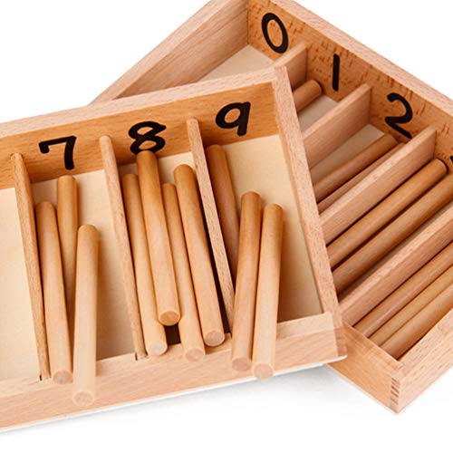 NUOBESTY 1 Conjunto Vara de Contagem NÃºmero de Madeira Varas de Contagem Com Caixa de Armazenamento