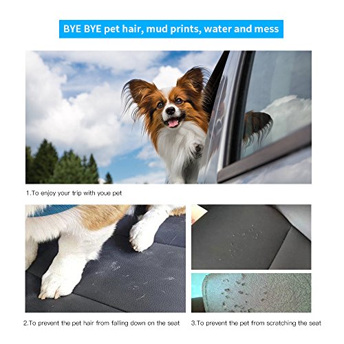 Dog Front Seat Cover, Waterproof Scratchproof Pet Seat Cover with Storage Bag Extra Wide Side Flaps, Nonslip Quilted Durable Seat Cover for Cars Trucks & SUVs - Thumbnail 3