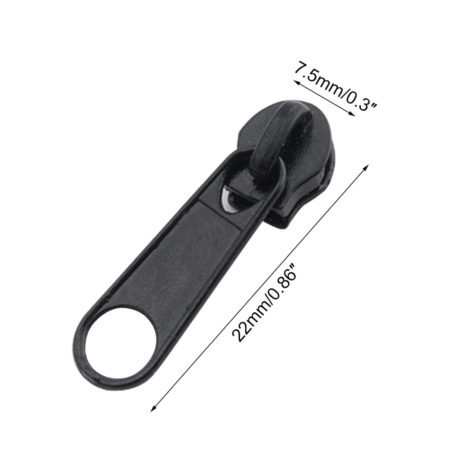 Kit de reparación de cremallera, 6 piezas de nailon con cremallera de cabeza corta de metal para equipaje