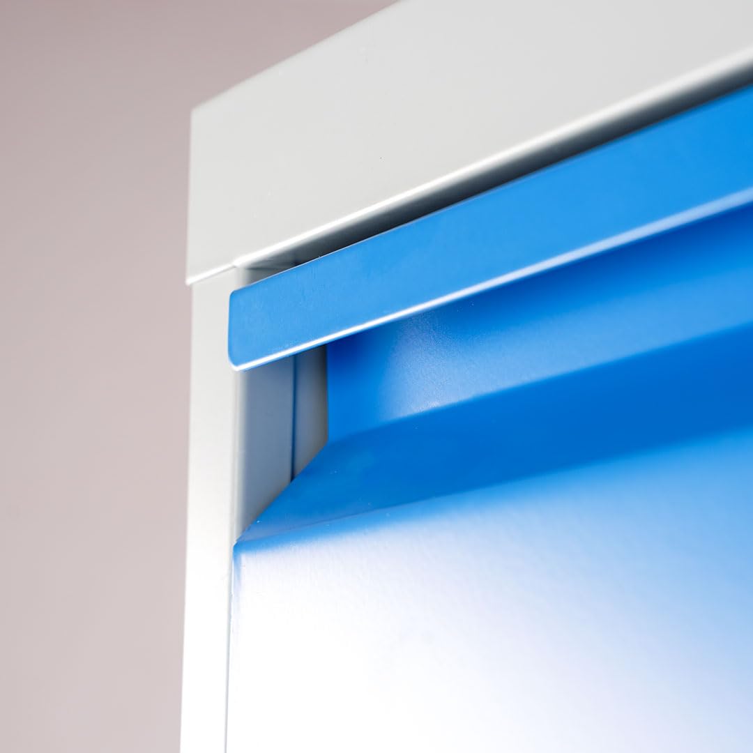 CLASSIFICATORI DOCUMENTI IN METALLO 46X72X62 CM 2 CASSETTI CON SERRATURA YALE COLORI GRIGIO BLU ARANCIONE - Grigio