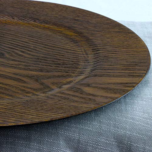 Juego 12 Platos Redondos de Madera 13 Pulgadas Marrón miniatura 3