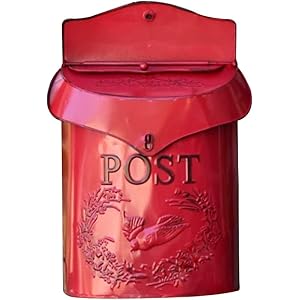 Mailbox Wall Mount Letter Box Mailboxes Retro Metal Country House Post Bird Pattern Letter Box for Garden Outdoor Decoration (Red) Mailbox Wall Mount Letter Box Mailboxes Retro Metal Country House Post Bird Pattern Letter Box for Garden Outdoor Decoration Red