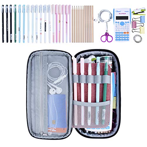 Image of Chelory Big Capacity Pencil Case Large Pencil Bag Pouch Pen Case Pencil Marker Holder Stationery Storage Makeup Bag for Office Supplies Adults