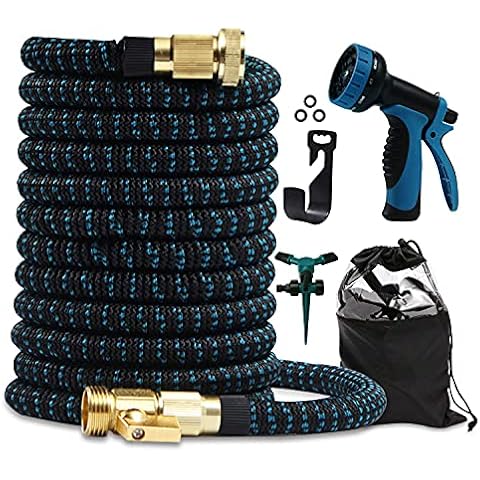 Aoocan Garden Hose Expandable Water Hose with 10 Function Extra Strength Lightweight Flexible No Kink Collapsible Yard Hose for Garden/Car Wash/Pet Bathing(50ft) Cover