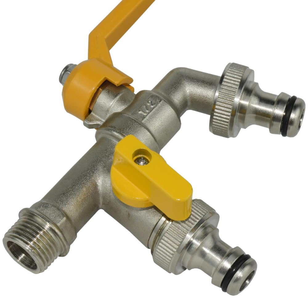 Adaptador de Grifo de Manguera de jardín Conector de Tanque de Agua de 1/2 '' Válvula de Bola de Repuesto de Junta de Grifo de latón de riego bidireccional de 1 vía,B,1PCS