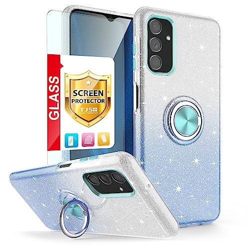 Évitez les bris coque Samsung Galaxy A14 5G antichoc avec verre trempé écran bleu