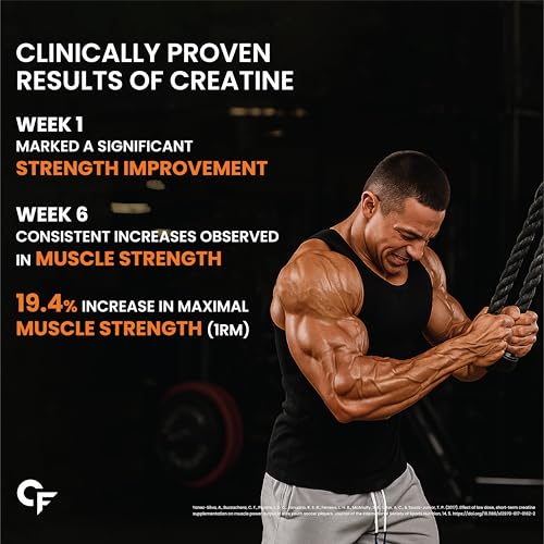 Image of Carbamide Forte Creatine Mono hydrate Powder | Micronized Creatine Monohydrate 308g | Micronized Monohydrate Creatine Supplement for Lean Muscle, Strength & Energy - Orange - 83 Servings - 308g