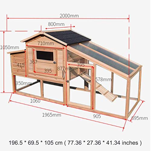 Hühnerstall Outdoor Heavy Duty Hühnerstall mit Auslauf Freilandhaltung Kaninchen Haustierstall Haus Hölzerne Zuchtbox… – Bild 8