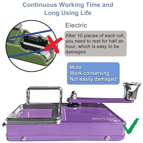 Image of Cigarette Rolling Machine, with Storage Groove, Manual Dual-Track Upgrade Cigarette Machines, Suitable for 8.0 MM Diameter Size Cigarettes (80-100MM Lengths), Dark Purple