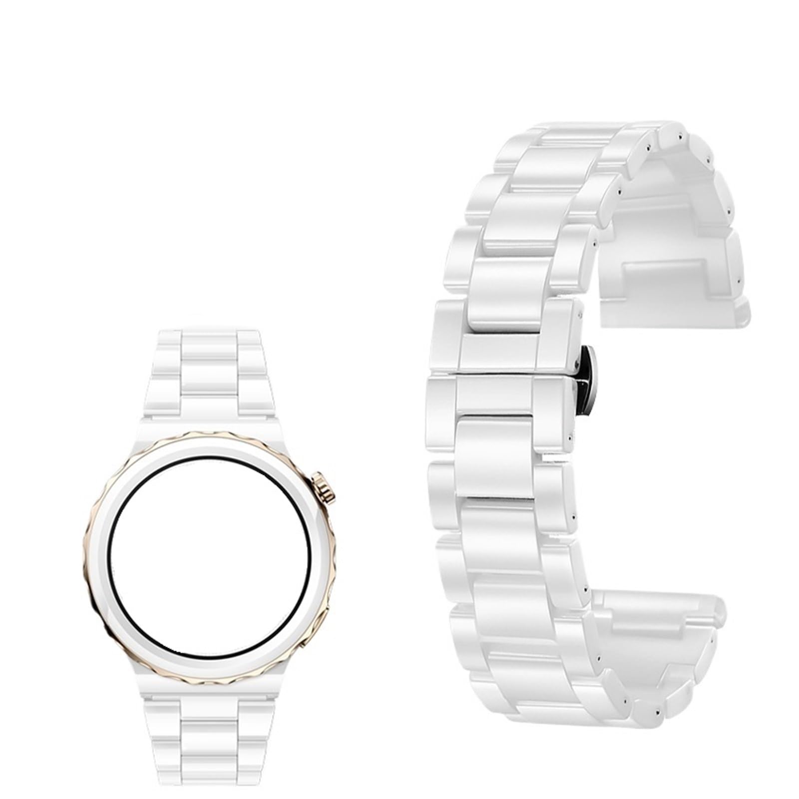 Bracelet en Acier céramique 18 mm, 20 mm, 22 mm for Montre connectée Femme Homme