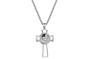 KXJ Baseball Necklace for Men - Sterling Silver Baseball Bat / Cross...