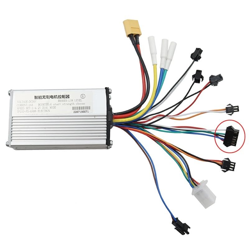ScooterzubehöR Elektroroller 36V 48V Intelligenter bürstenloser Motorcontroller + 5/6-polige Instrumentenanzeige for Roller E Scooter Controller(TF-100 5-PIN)