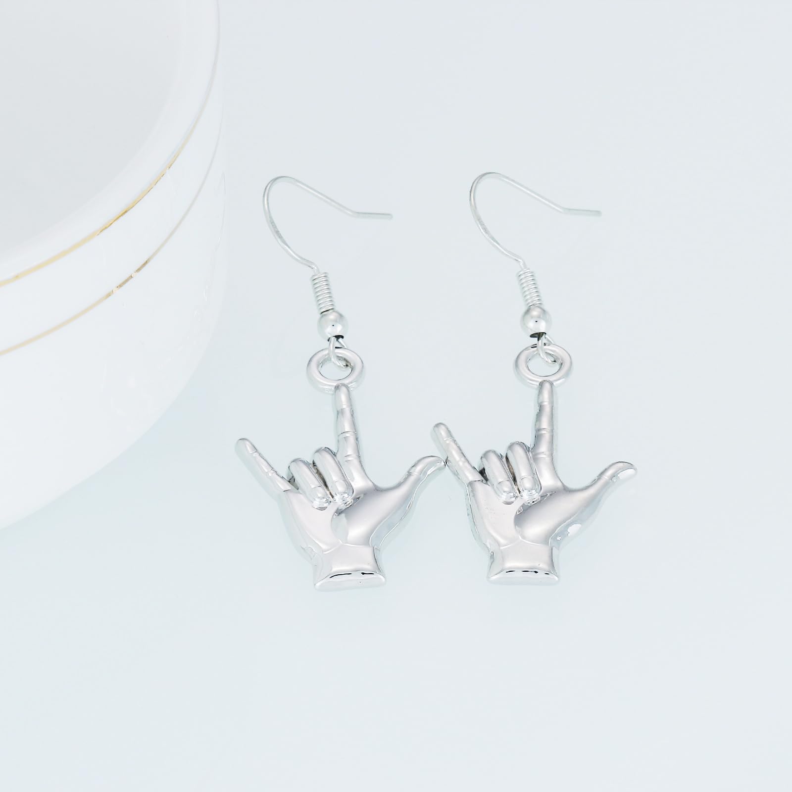 Sign Language Earrings Gifts for Women Earrings Friends Teachers Students Deaf Interpreter I Love You Asl Earrings