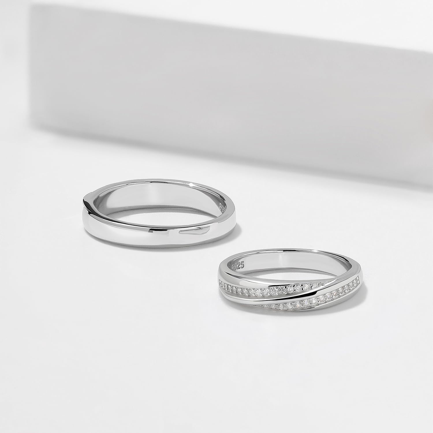 Meissa Anillos de Boda Alianza Plata de ley 925 para Hombres y Mujeres Compromiso Promesa Anillo Novia Prometid, Mujeres 16.5mm