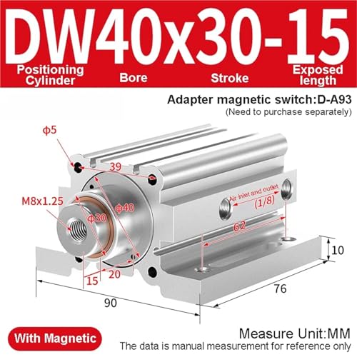 Vérin pneumatique de positionnement DW40 * 30 (DW40x30-15)