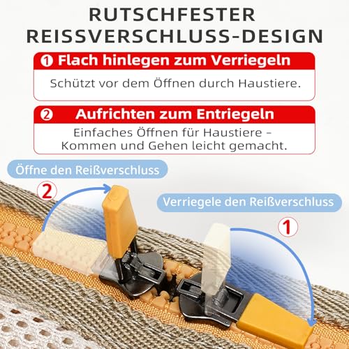 ONECUTE Business-Hundetasche für Kleine Hunde & Katzen – Klappbare Tragetasche mit Weichgepolstertem Hartboden, Belüftungsmesh & Seitentaschen – Elegant für Alltag, Outdoor & Büro (Khaki,40x14x25 cm)