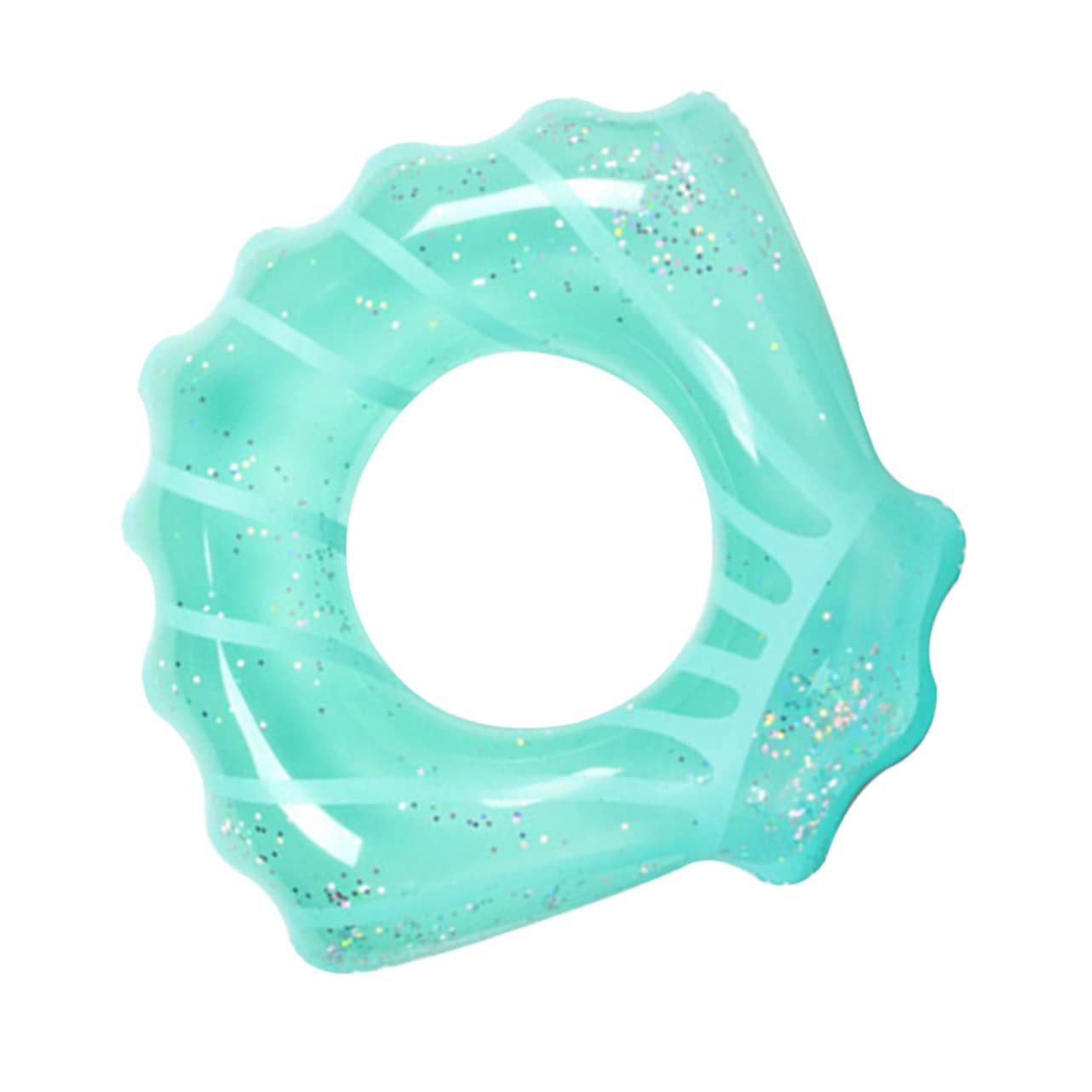 CIYODO PVC Adorable Shell Design Easy Inflate Deflate Mermaid Inflatable Swimming Ring for Summer Fun