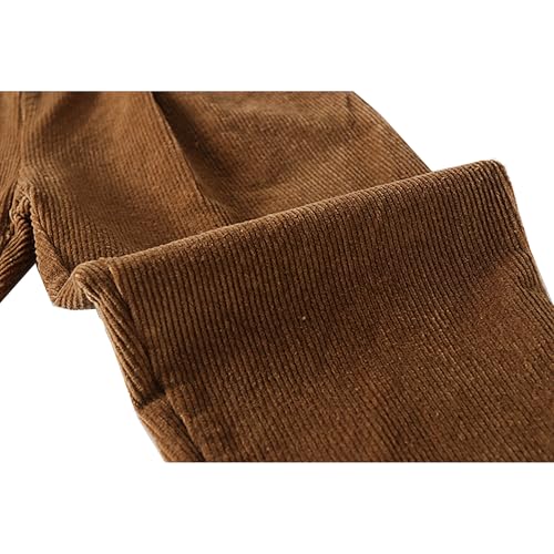 Boy's Casual Elastic Waist Tapered Trousers Long Corduroy Pants4