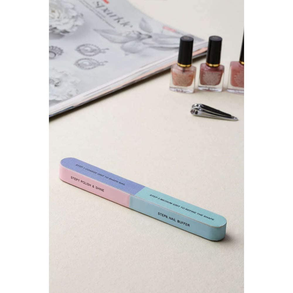 Kiyaan Buffers for Women Girls, Natural Emery Boards Professional Manicure Tools Polishing Nails for Shiny 3