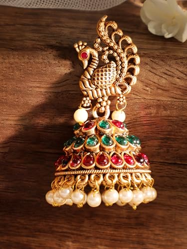 Image of Rubans Jhumka Earrings Gold Plated Stylish Traditional Trendy Jewellery Gift for Women & Girls