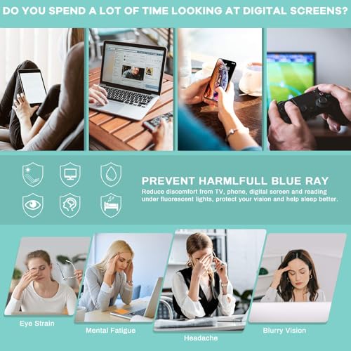 Gaoye Blue Light Blocking Glasses - Trending Round TR90 Frames, Metal Arms, UV400 Protection - Matching Soft Case - Image 4