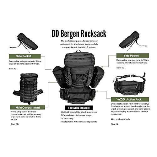 Amazon.co.jp: DD Bergen Rucksack - Black ベルゲンリュック