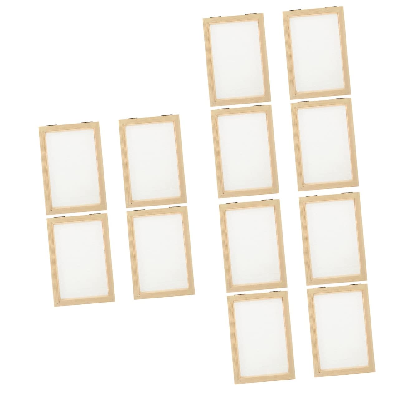 STOBOK 12 Pcs Paper Frame Paper Making Craft Mould Paper Making Mould Frame Tools for Kids Wooden Toys Kids Paper Making Frame Wood Crafts Pulp Painting Copper Formwork Student