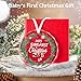 DIBALA Baby's First Christmas Ornament 2025 Boy - Shatterproof Glass Christmas Tree Decorations for Baby Girl & Boy-New Parents